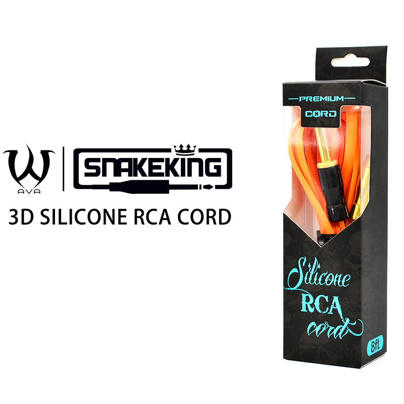 SNAKE KING 2.4m Silicone Tattoo RCA Cord Orange